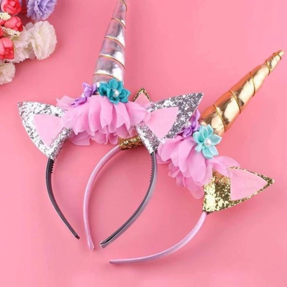 Girls Gold + Silver Magical Unicorn Headbands